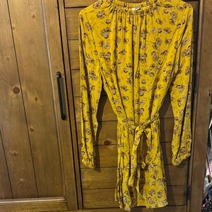 Versona Yellow Floral Long Sleeve Dress